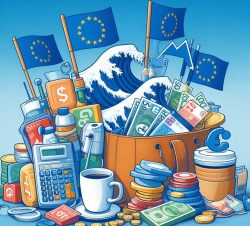 Koláž k růstu životních nákladů v EU. zdroj: Copilot/Designer