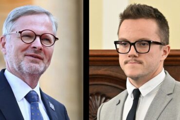 Předseda ODS a tchán Petr Fiala a předseda Mladé ODS a zeť Michal Chládek - koláž Deníku TO