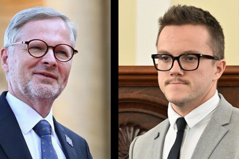 Předseda ODS a tchán Petr Fiala a předseda Mladé ODS a zeť Michal Chládek - koláž Deníku TO