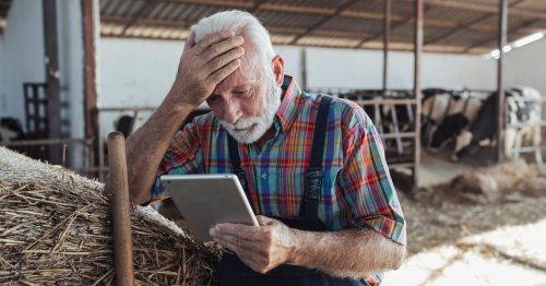 Znepokojený zemědělec - ilustrační foto