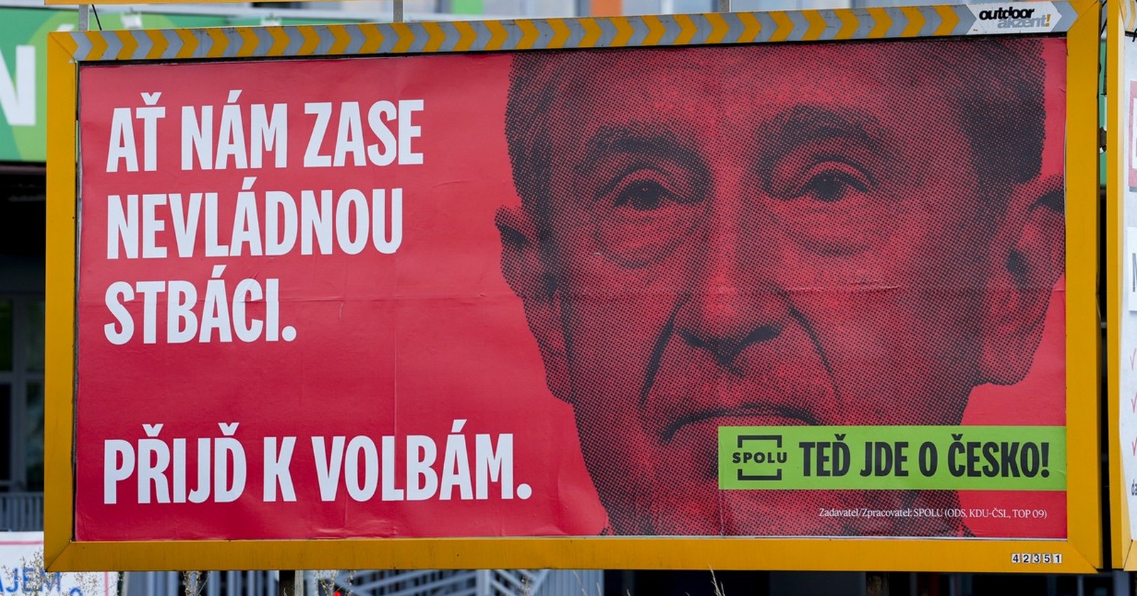 Předvolební billboard koalice SPOLU
